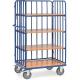 Chariot haut à parois tubulaires - 4 ou 5 étagères réglables au pas