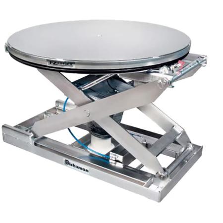 Table à niveau constant pneumatique inox à plateau tournant 2000 Kg