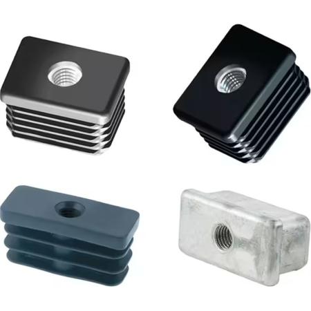Embout fileté rectangulaire de protection pehd pa aluminium