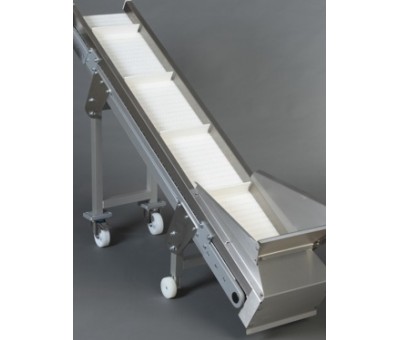 Convoyeur tapis modulaire élévateur à chassis aluminium