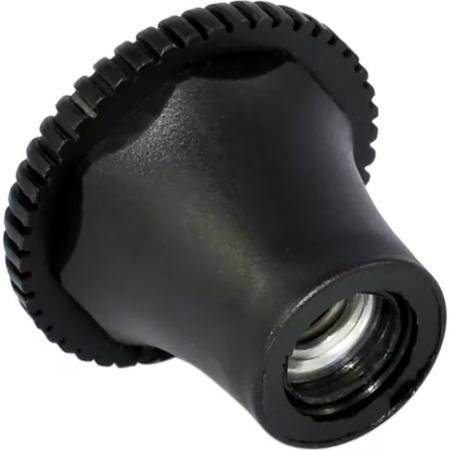 Bouton moleté épaulé acétal noir