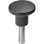Bouton plastique moleté à Insert fileté - ESSENTRA