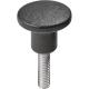 Bouton plastique moleté à Insert fileté