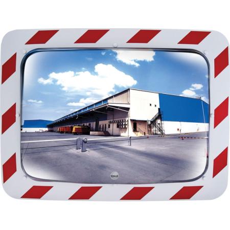 Miroir de sécurité extérieur Rouge/Blanc - Industrie Logistique