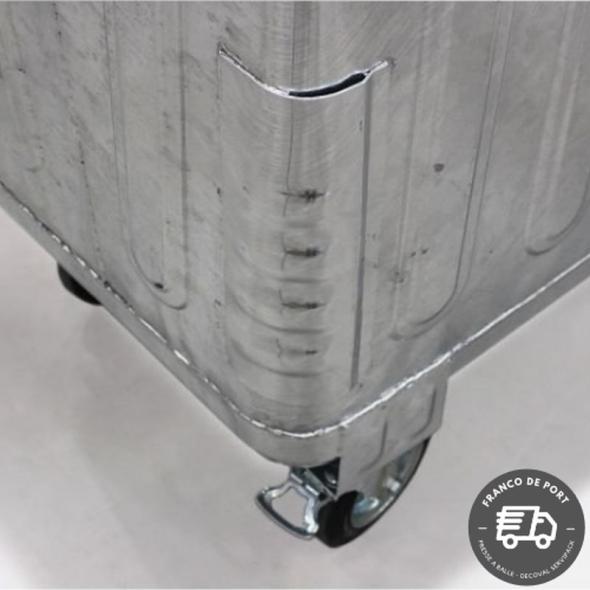 Vente Conteneur à déchets métallique roulant 770L (DECOVAL SERVIPACK)