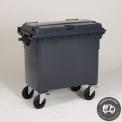 Conteneur roulant 660 litres à timon d'attelage