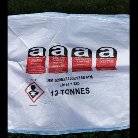 Achat Big-bag à zip pour transport d'amiante en benne 620x240x135