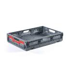 Caisse plastique pliable ajourée 600 x 400 x 115 mm grise - BAC-LAND PACK