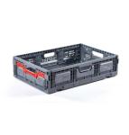 Bac pliable 600 x 400 x 150 mm Ajouré Gris - BAC-LAND PACK