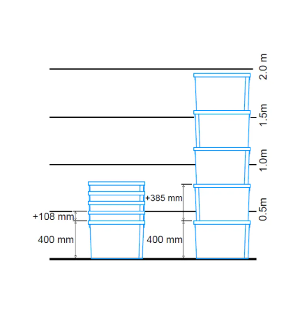 Vente Bac emboitable 600x400x400 ajouré plastique (BAC-LAND PACK)