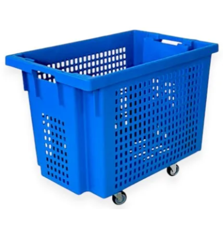 Bac plastique ajouré à roulettes emboitable 600x400x400 - BAC-LAND PACK