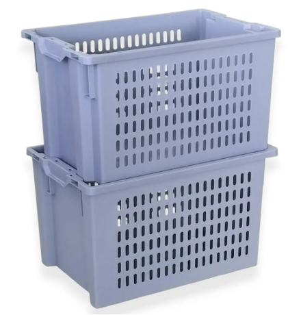 Caisse plastique Euro fond plein parois ajourées 600x400x350
