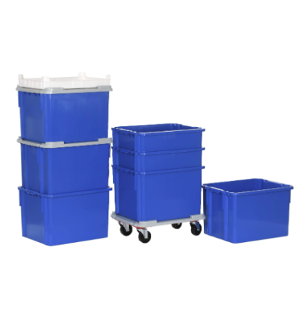 Bac plastique plein 100 litres 620x500x403 - contact alimentaire