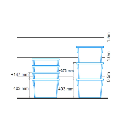 Prix Bac emboitable gerbable fond plein parois ajourées 620x500x403