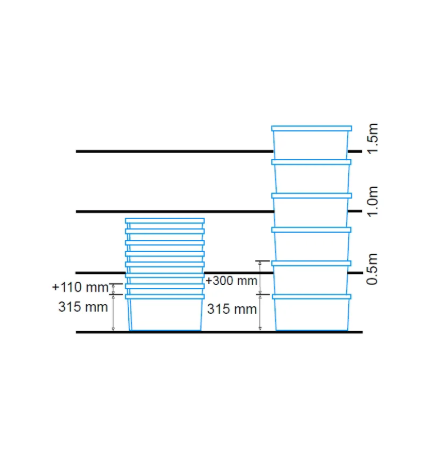 Vente Bac emboitable à couvercles solidaires 600x400x365 (BAC-LAND PACK)