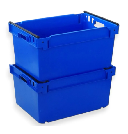 Bac plein emboîtable et gerbable sur rabats 600x400x300mm