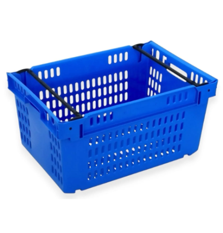 Bac ajouré emboîtable gerbable sur rabats 600x400x300