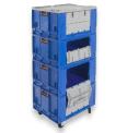 Bac de picking pliable à porte sur roulettes 800x600x590