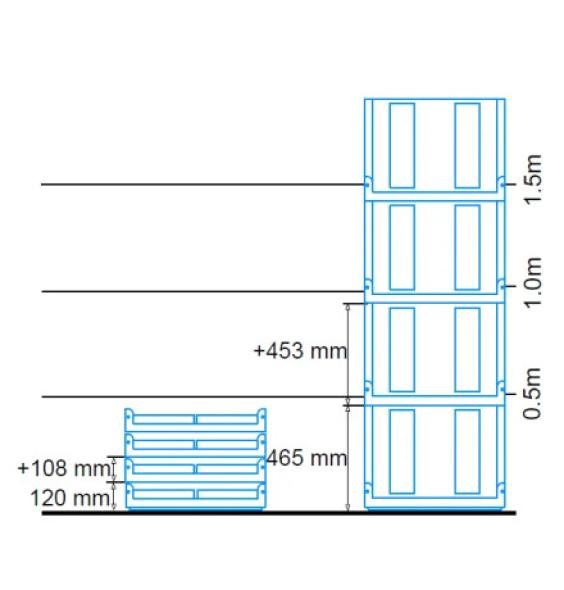 Achat Bac picking pliable à ouverture latérale 800x600x465