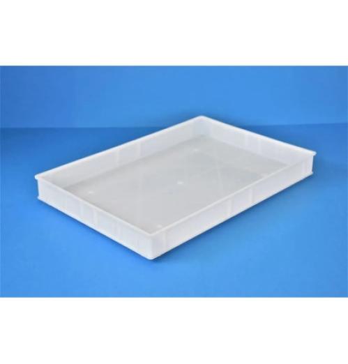 Bac plat gerbable à fond plein et parois pleines 600x400x59 - BAC-LAND PACK