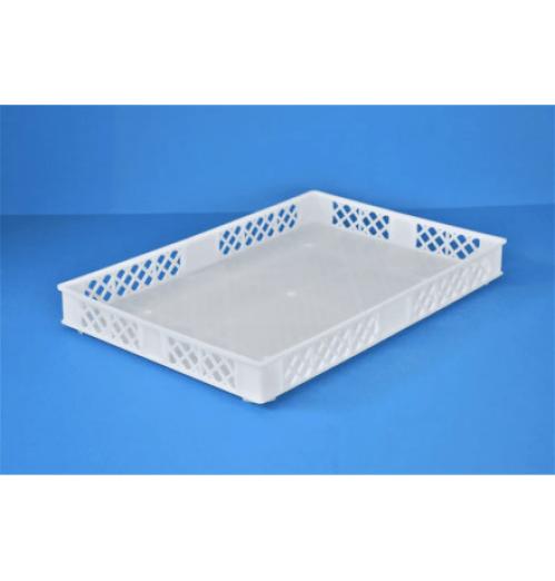 Bac plat avec fond plein et parois ajourées 600x400x59 mm - BAC-LAND PACK