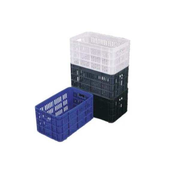 Bac plastique ajouré gerbable 500x310x255 à coins arrondis