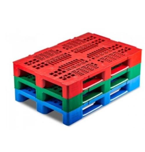 Palette plastique colorée 1200 x 800 bleue rouge verte - BAC-LAND PACK