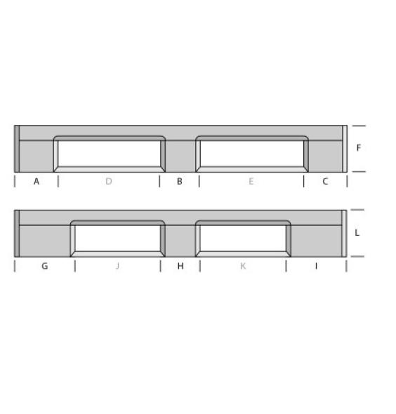 Vente Palette plastique 1200x1000 6 semelles plancher ajouré (BAC-LAND PACK)
