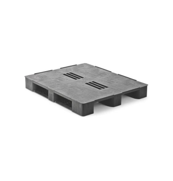 Palette 120x100 lourde Plateau plein 3 semelles - plastique