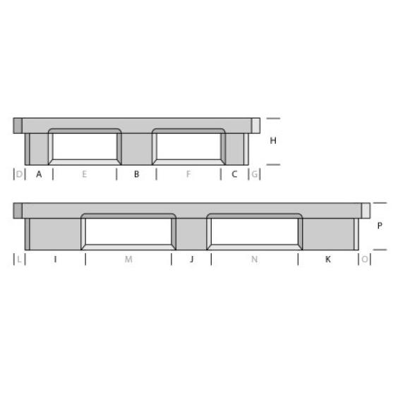 Vente Palette lourde ajourée 6 semelles 1300x1100 (BAC-LAND PACK)