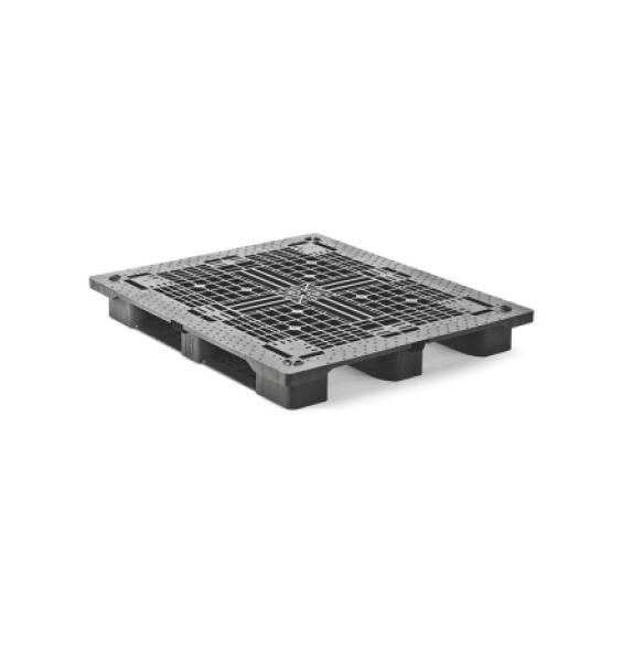 Achat Palette plastique lourde 3 semelles 1300x1100 Plateau ajouré