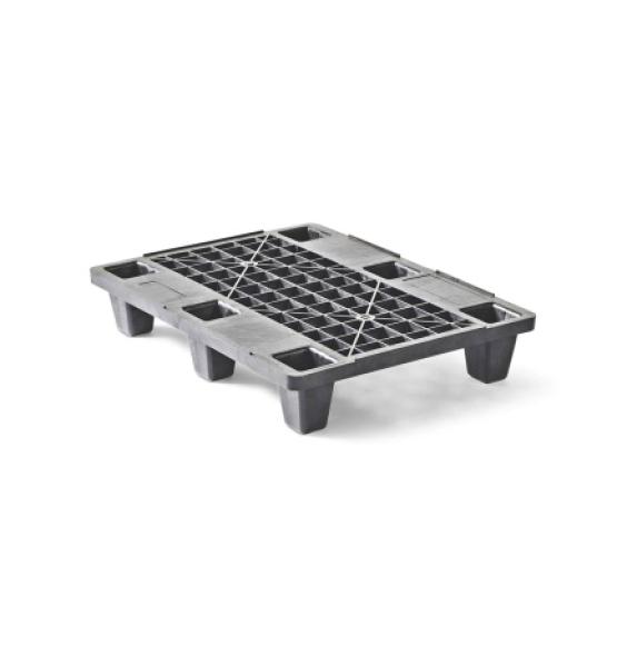 Achat Demi palette 600x800 6 pieds emboitables ajourée plastique