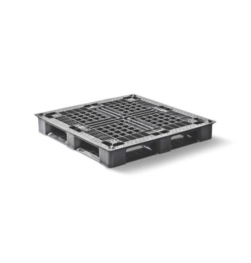 Palette plastique médium 1140x1140 ajourée 6 semelles CP9 - BAC-LAND PACK