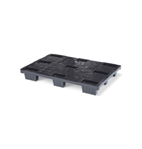 Palette légère emboîtable 1200x800 plateau plein 9 pieds - BAC-LAND PACK