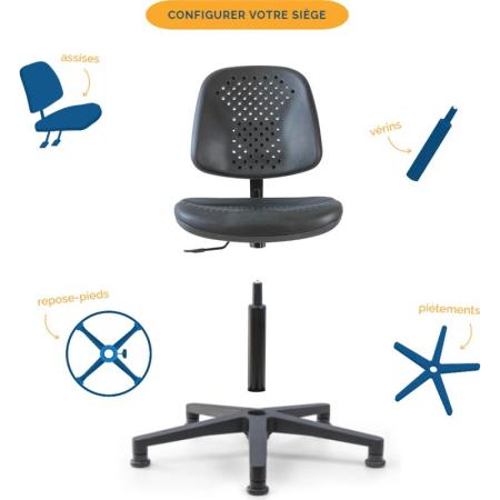 Prix Chaise professionnelle polyuréthane perforé - PERF
