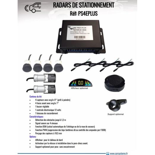 Radar de recul 4 capteurs CARLAP’S avec distance réglable - HABRIAL MANUTENTION Dpt AUTO EQUIPEMENT