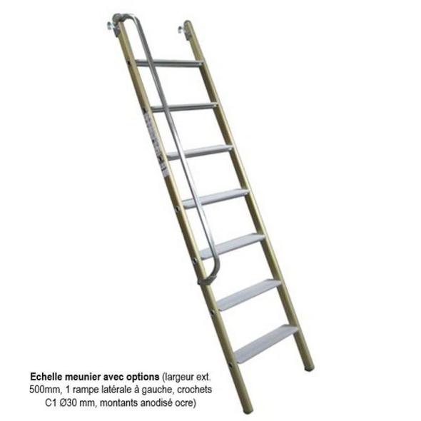Vente Échelle à marches type meunier en aluminium Réf. 72G (ABA ECHELLES)