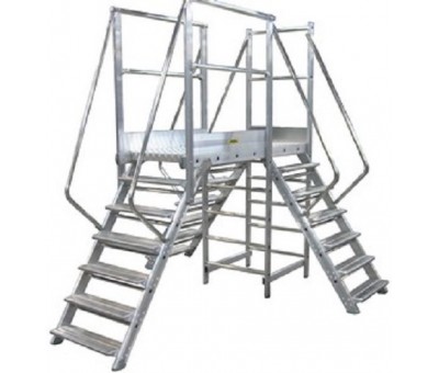 Passerelle aluminium enjambeur de convoyeur 3 accès