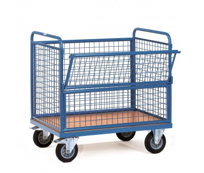 Chariot grillagé à demi porte