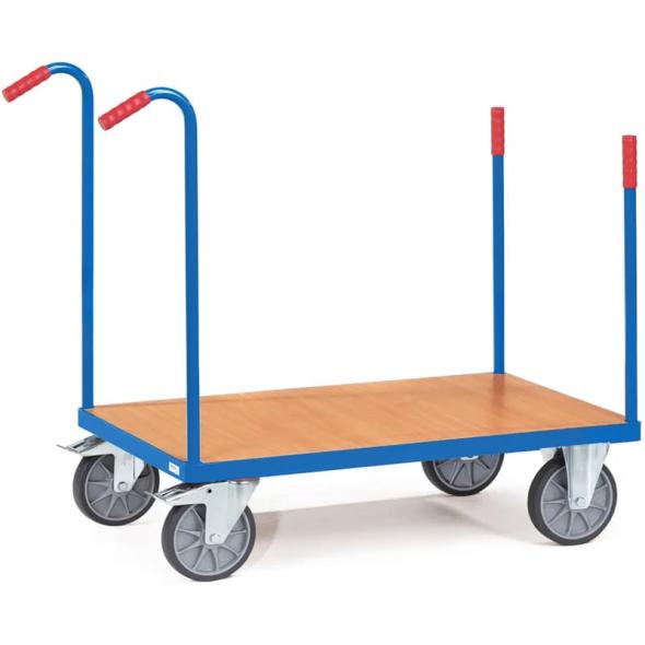 Chariot plateau avec poignées de poussée