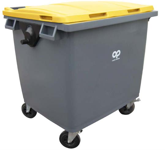 Poubelle jaune, bac poubelle, conteneur poubelle 120 litres