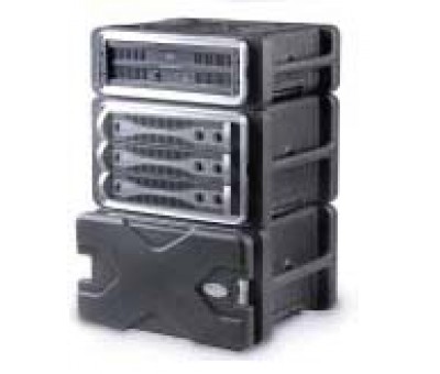 Conteneur rack 19" double entrée à cadre fixe et roulettes