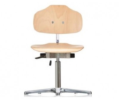 Chaise d'atelier ergonomique assise bois