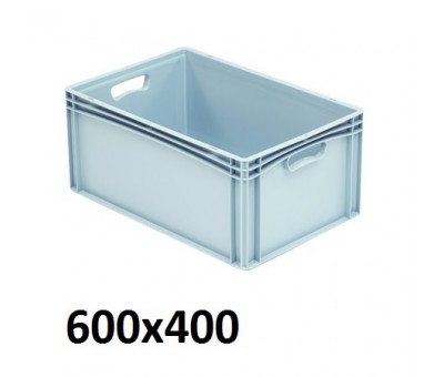 Caisse plastique pleine gerbable Euronorme, 600x400