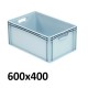 Caisse plastique pleine gerbable Euronorme, 600x400