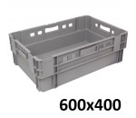 Bac plein gerbable emboîtable à 50%, plein 600x400 - BAC-LAND PACK