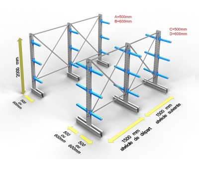 Rayonnage cantilever mi-lourd, type ST 150