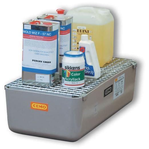 Bac de rétention polyester 65 litres avec / sans caillebotis - CEMO FRANCE