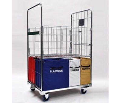 Chariot roll grand volume spécial tri et recyclage