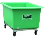Bac rectangulaire sur roulettes, en polyester PFV - CEMO FRANCE